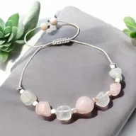 Bransoletki - Szept Miłości Bransoletka z kwarcem różowym i kamieniem księżycowym bransoletka miłości - miniaturka - grafika 1