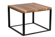Ławy i stoliki kawowe - maduu studio Stolik Square 45x45 czarny płasko. 40 mm blat lakierowany z czereśni naturalny 89079 - miniaturka - grafika 1