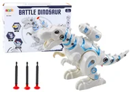 Figurki dla dzieci - BIAŁY DINOZAUR Z WYRZUTNIĄ STRZAŁEK ŚWIATŁA DŹWIĘKI - miniaturka - grafika 1