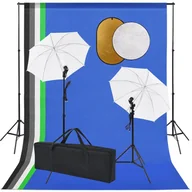 Lampy studyjne - Zestaw studyjny z lampami, parasolkami, tłami i blendami - miniaturka - grafika 1