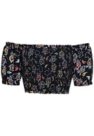 Koszulki i topy damskie - Vintage Smocked Crop Top koszulka z krótkim rękawem, 6 ww/Olivia Paisley Floral, L - miniaturka - grafika 1
