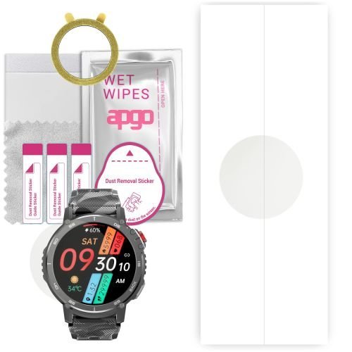 1x folia hydrożelowa MATOWA do Rubicon RNCF08 - apgo Smartwatch Hydrogel MATTE Protection Ochrona na ekran smartwatcha