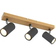 Lampy sufitowe - Globo Robby 57911-3G listwa plafon lampa sufitowa spot 3x35W GU10 grafitowy/drewniany - miniaturka - grafika 1