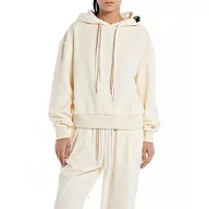 Bluzy damskie - Replay Damska bluza z kapturem oversize, 012 Platinum, XXS - miniaturka - grafika 1