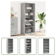 Szafy - The Living Store Szafa betonowa szara 80x50x200 cm materiał drewnopochodny - miniaturka - grafika 1