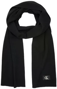 Calvin Klein Męski szalik MONOLOGO Gumowy szalik, czarny, jeden rozmiar, Czarny, Rozmiar uniwersalny - Apaszki i szaliki męskie - miniaturka - grafika 1