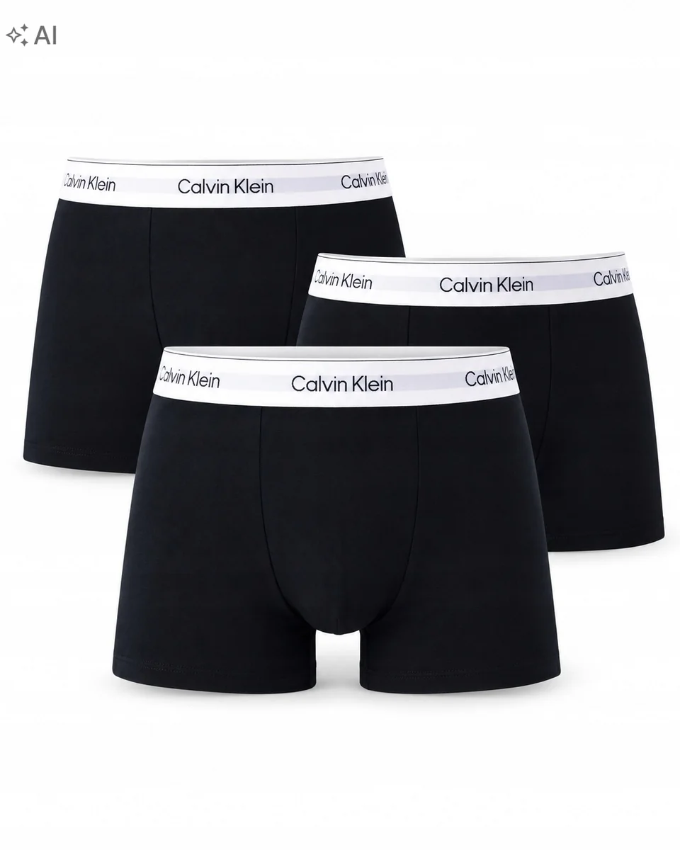 Bokserki Calvin Klein męskie czarno-białe bawełniane rozmiar M 3 szt.