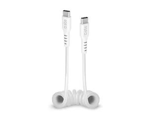SBS USB-C - USB-C, 1m, sprężynka, biały | - Kable - miniaturka - grafika 2