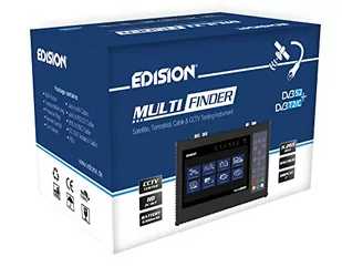 EDISION Multi-Finder miernik sygnału satelitarnego DVB-S/S2 kabel DVB-T/T2 DVB-C sygnał H.265/HEVC i CCTV, 07-01-0101, czarny - Akcesoria TV-SAT - miniaturka - grafika 1
