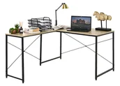 Biurka - Biurko narożne loft nowoczesne melamina stelaż czarny - miniaturka - grafika 1