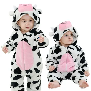 Piżama Onesie Kostium Przebranie Śpiochy Krówka Niemowlę 120: 95-105 cm - Stroje karnawałowe - miniaturka - grafika 1