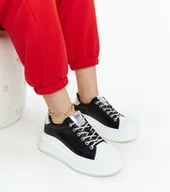Sneakersy damskie - Czarne sneakersy na platformie GOE NN2N4034-38 - miniaturka - grafika 1