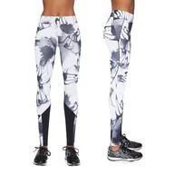 Legginsy - Damskie sportowe legginsy BAS BLEU Calypso, Szaro-biały, XL - miniaturka - grafika 1
