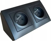 Puszki elektryczne i akcesoria - Kontakt-Simon Simon 54 Premium Puszka natynkowa narożna 2-krotna do ramek PREMIUM czarny mat DPNR2/49 - miniaturka - grafika 1