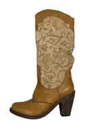 Kozaki damskie - Beżowe kozaki na słupku TwoLips 36 - miniaturka - grafika 1