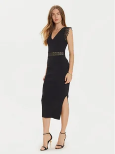 Morgan Sukienka dzianinowa 242-RMYA Czarny Slim Fit - Sukienki - miniaturka - grafika 1