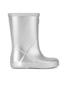 Buty dla dziewczynek - Hunter Kalosze KFT5087RMT-SIL Srebrny - miniaturka - grafika 1