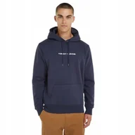 Bluzy męskie - TOMMY HILFIGER BLUZA MĘSKA Z KAPTUREM TJM REG LINEAR HOODIE GRANATOWA r.XL - miniaturka - grafika 1