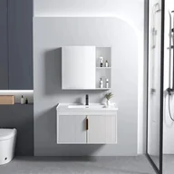 Meble łazienkowe - Zestaw mebli łazienkowych z Umywalką Astor 60cm Biały - miniaturka - grafika 1