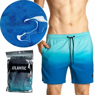 ATLANTIC szorty kąpielowe z nadrukiem wodnym - L - Kąpielówki męskie - miniaturka - grafika 1