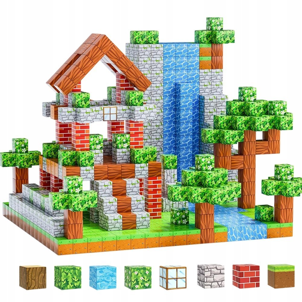 MAGNETYCZNY DIY KLOCKI ZABAWKA MINECRAFT DLA DZIECI LAS 100SZT PREZENT