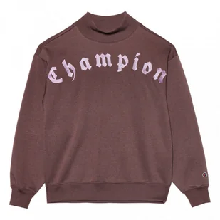 Damska bluza dresowa nierozpinana z golfem Champion Rochester Mock Turtle Neck Long Sleeves Sweatshirt - brązowa - CHAMPION - Bluzy sportowe damskie - miniaturka - grafika 1