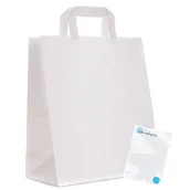 Akcesoria do pakowania - torby papierowe BIAŁE torebki na prezenty TORBA PAPIEROWA 26x14x30cm 10 szt - miniaturka - grafika 1