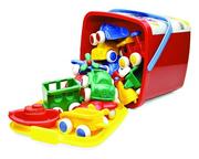 Samochody i pojazdy dla dzieci - Viking Toys Wiaderko Bucket z Pojazdami 41140 - miniaturka - grafika 1
