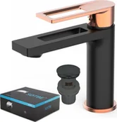 Baterie umywalkowe - SOTBE Bateria umywalkowa Loft stojąca czarny mat + różówe złoto LOF-B/G-SSS-12568823 - miniaturka - grafika 1