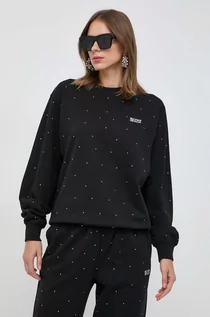 Bluzy damskie - Silvian Heach bluza bawełniana damska kolor czarny z aplikacją - grafika 1