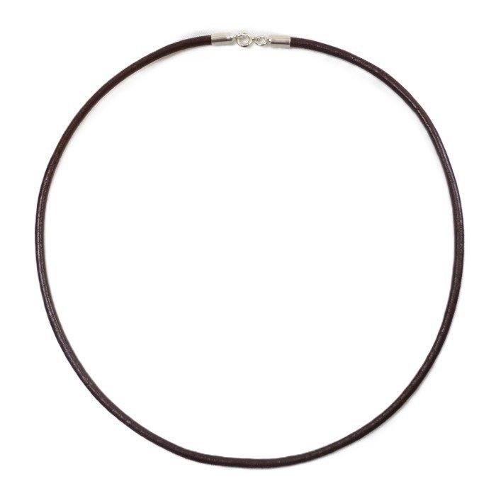 Naszyjnik, rzemień, skóra naturalna, srebro 7803-40