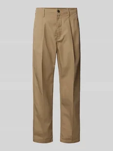 Chinosy o kroju relaxed tapered fit z zakładkami w pasie - Spodnie męskie - miniaturka - grafika 1