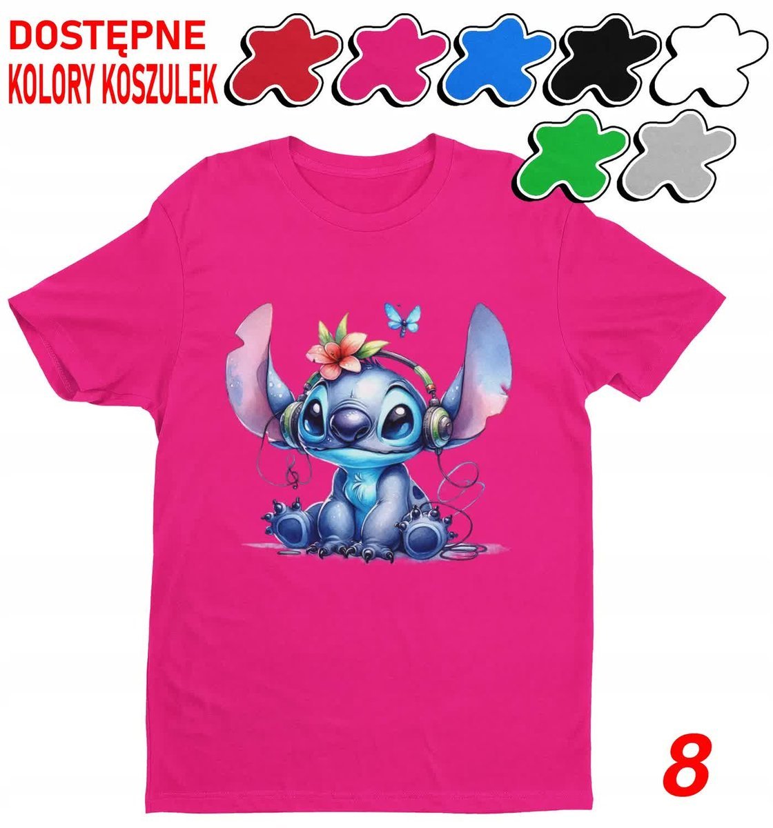 Koszulka Dziecięca Z Nadrukiem Stitch Stich Angel Dużo Wzorów -L 146-152