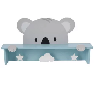 Drewniany wieszak z półką Hatu, panda - Wyposażenie pokoiku dziecięcego - miniaturka - grafika 1