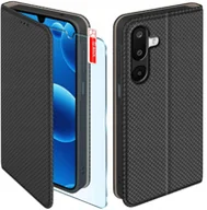 Etui i futerały do telefonów - Etui z klapką do Samsung M16 5G Zamykane Czarne Futerał + Szkło 9H - miniaturka - grafika 1