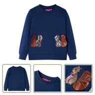 Bluzy dla dziewczynek - Bluza dziecięca - granatowa - 116 - Bluza Dla Dziecka - miniaturka - grafika 1