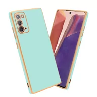 Etui i futerały do telefonów - Pokrowiec Do Samsung Galaxy NOTE 20 Etui w Glossy Miętowa Zielona - Złoto TPU Silikonowe Obudowa Case Cover Cadorabo - miniaturka - grafika 1