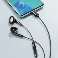 Słuchawki - Maxlife MXEP-04 USB-C czarne - miniaturka - grafika 1