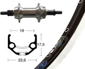 Koła rowerowe - Ryde Ryde Schr.ZKR Koło tylne Rigida Zac 19 6/7-rz. 36 otworów 28", black/silver 2020 Piasty miejskie i trekkingowe 2147543100 - miniaturka - grafika 1