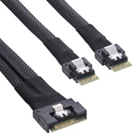 Kable komputerowe i do monitorów - InLine InLine® Slim SAS cable, SFF-8654 8i to 2x SFF-8654 4i, 0.5m - miniaturka - grafika 1