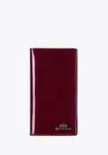 Etui na dokumenty i karty - Etui na paszport skórzane lakierowane bordowe - miniaturka - grafika 1