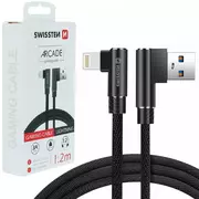 Złącza, przejściówki, adaptery - SWISSTEN Czarny Kabel USB - Lightning 1,2M do iPhone Arcade - miniaturka - grafika 1