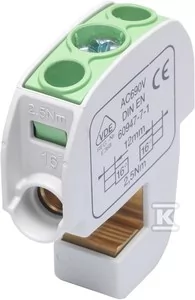 Simet Zacisk izolowany szynowy SBB 16 (86105) SIMBLOCK zielony 81550005 81550005 - Inne akcesoria elektryczne - miniaturka - grafika 1