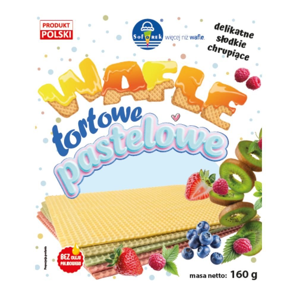 SOFOREK Wafle tortowe pastelowe 160 g
