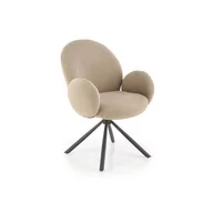 Krzesła - Krzesło Metalowe K-498 Czarny / Beż Halmar - miniaturka - grafika 1