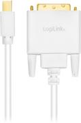 Złącza, przejściówki, adaptery - Kabel adapter LogiLink mini DisplayPort - DVI-D M/M 3 m White (4052792052992) - miniaturka - grafika 1