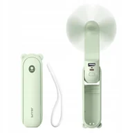 Gadżety USB - Mini wentylator Jisulife Handheld Fan Life8 przenośny wiatraczek USB z funkcją powerbanka 2000mAh i latarką - zielony - miniaturka - grafika 1