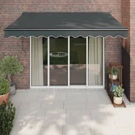 Markizy - vidaXL Zwijana markiza, antracytowa, 3,5x2,5 m, tkanina i aluminium - miniaturka - grafika 1