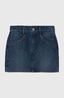 Sukienki i spódniczki dla dziewczynek - Guess spódnica jeansowa dziecięca kolor granatowy mini prosta - miniaturka - grafika 1