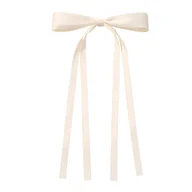 Ozdoby do włosów - Spinka do Włosów Kremowa Długa Kokarda Wsuwka Satynowa Wstążka Efektowna - miniaturka - grafika 1